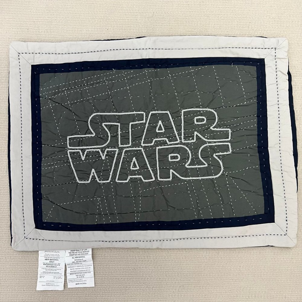 Pottery Barn Kids Star Wars X-Wing Tie Fighter Twin Size Quilt+1 Shams - Picture 2 of 3